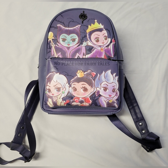Loungefly Disney Villains Chibi Mini Backpack Purple - Picture 1 of 7